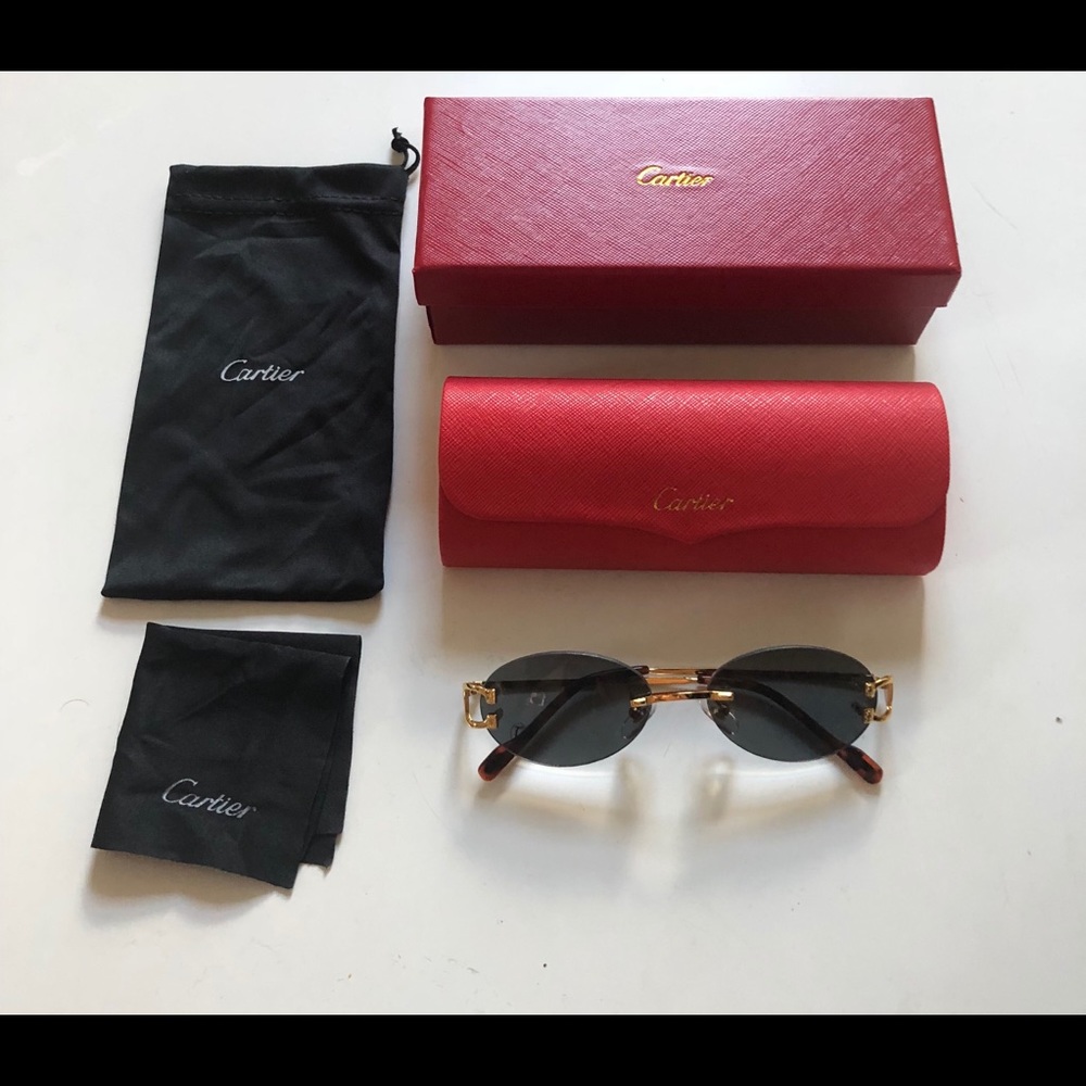New Cartier sunglasses gold frameless